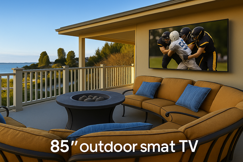 85” Outdoor Smart TV - Luxury Viewing for Patio & Game Day .Big Screen. Big Moments. Big Memories.