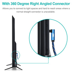 EMK 90 Degree Optical Cable Right Angle Digital Audio Toslink Cable Fiber Optical braided jacket 1m 2m 3m 5m for Soundbar to TV