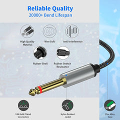 USB-C to Dual 6.35mm 1/4 inch TS Audio Cable, Gold Plated Type C to Dual 6.35mm 1/4 inch Male TS Mono Interconnect  Aux Adapter