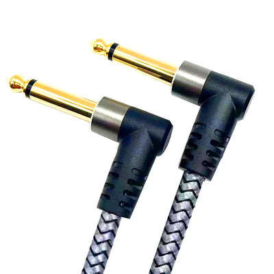 6.35mm Stereo Audio Balanced trs 1/2 Angled to Angled Speaker Amplifier Cable for Guitar Keyboard‎ Mono Channel  Cable