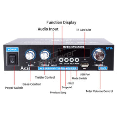 Woopker AK35 800W Home Digital Amplifiers 100-240V 12V Bass Audio Power Bluetooth AMP Hifi FM Subwoofer Speakers