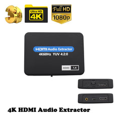 HDMI-compatible Audio Extractor 4K X 2K HDMItoHDMI Optical TOSLINK SPDIF + 3.5mm Stereo Extractor Audio Splitter with usb cable