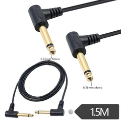Gold plated Double Right Angle male to Male TS 6.35mm Audio Line Cable 90 Degree 6.35 Audio Cable Cord for Guitar amplifier 6.35