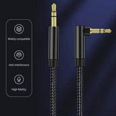 3/2/1.5/1/0.5cm Elbow Aux Speaker Cable 3.5mm Jack Audio Cable for Car Headphone Speaker Aux Cord Male To Male Hifi Aux Adapters