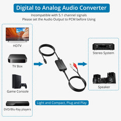 Compact 192khz DAC Converter Spdif To RCA Digital To Analog Audio Converter Optical Toslink To RCA Female Or Male Audio Adapter