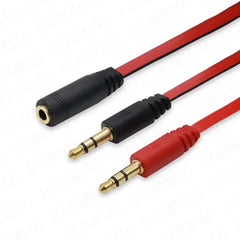 3.5mm AUX 1 Male to 2 Female Spliter Wire 3.5 Jack Audio Splitter Cable Headphone Earphone Speaker Stereo AUX Adapter Cord RT