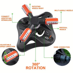 Sprinkler,Upgrade Garden Sprinkler Automatic 360 Degree Rotating Irrigation Grass Water Sprinkler System, Garden Hose Sprinkler