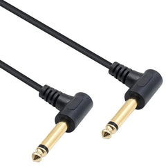 Gold plated Double Right Angle male to Male TS 6.35mm Audio Line Cable 90 Degree 6.35 Audio Cable Cord for Guitar amplifier 6.35