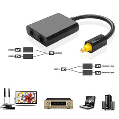 Toslink Splitter 1 in 2 Out Optical Audio Splitter Cable Digital Optical Cable SPDIF Optical Audio Distributor For Multimedia