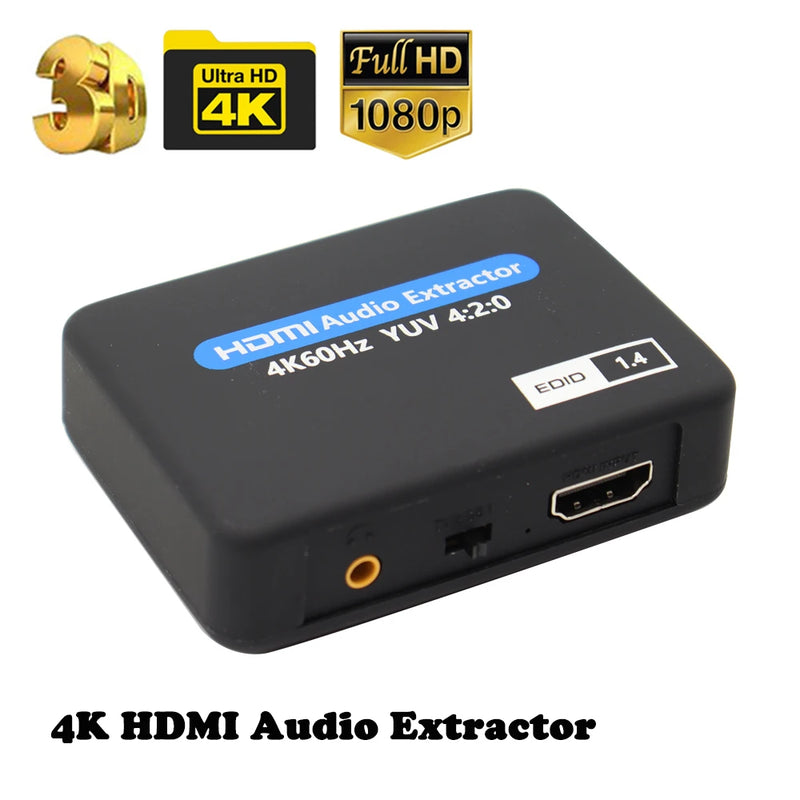 HDMI-compatible Audio Extractor 4K X 2K HDMItoHDMI Optical TOSLINK SPDIF + 3.5mm Stereo Extractor Audio Splitter with usb cable