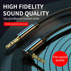 3/2/1.5/1/0.5cm Elbow Aux Speaker Cable 3.5mm Jack Audio Cable for Car Headphone Speaker Aux Cord Male To Male Hifi Aux Adapters