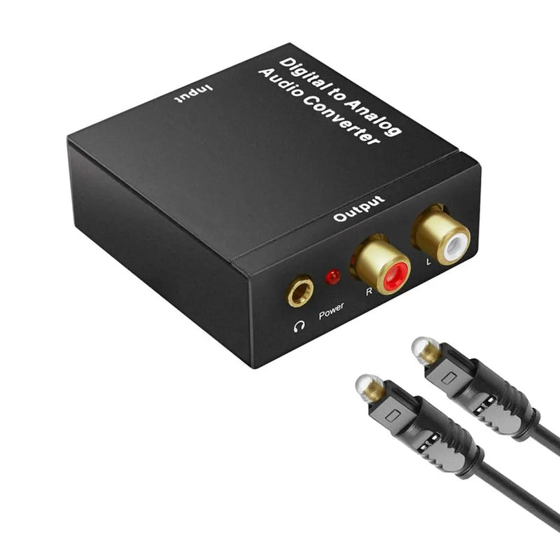 Nku DAC Digital to Analog Audio Converter Optical SPDIF Toslink Coaxial Input to L/R RCA 3.5mm Jack Headphone Amplifier Output