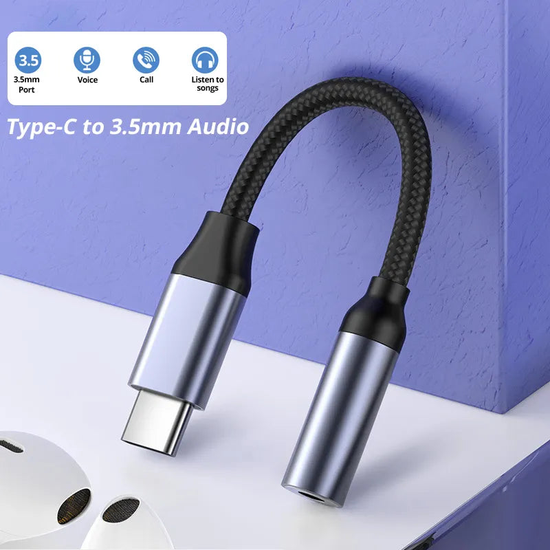 USB Type C to 3.5mm Earphone Jack Digital Audio Adapter Converter for Sumsang Xiaomi Redmi Poco Pixel LG 3 5 mm Audio Aux cable